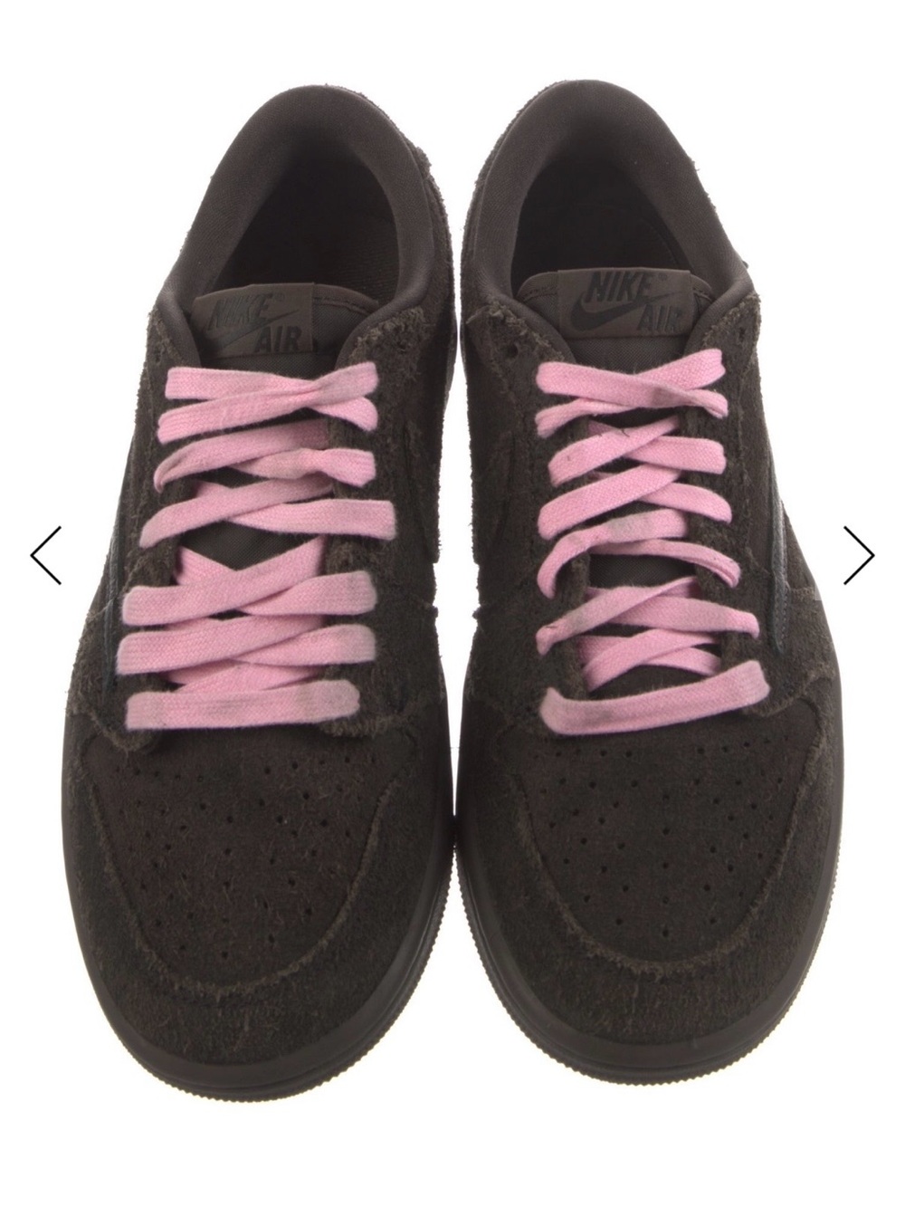 Travis Scott Black Suede Low-Top Sneaker with Pink Laces - Picture 3 of 5